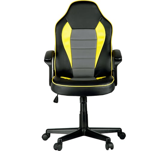 Игровое кресло Helmi HL-S08 Rally экокожа черная/серая/желтая 297636