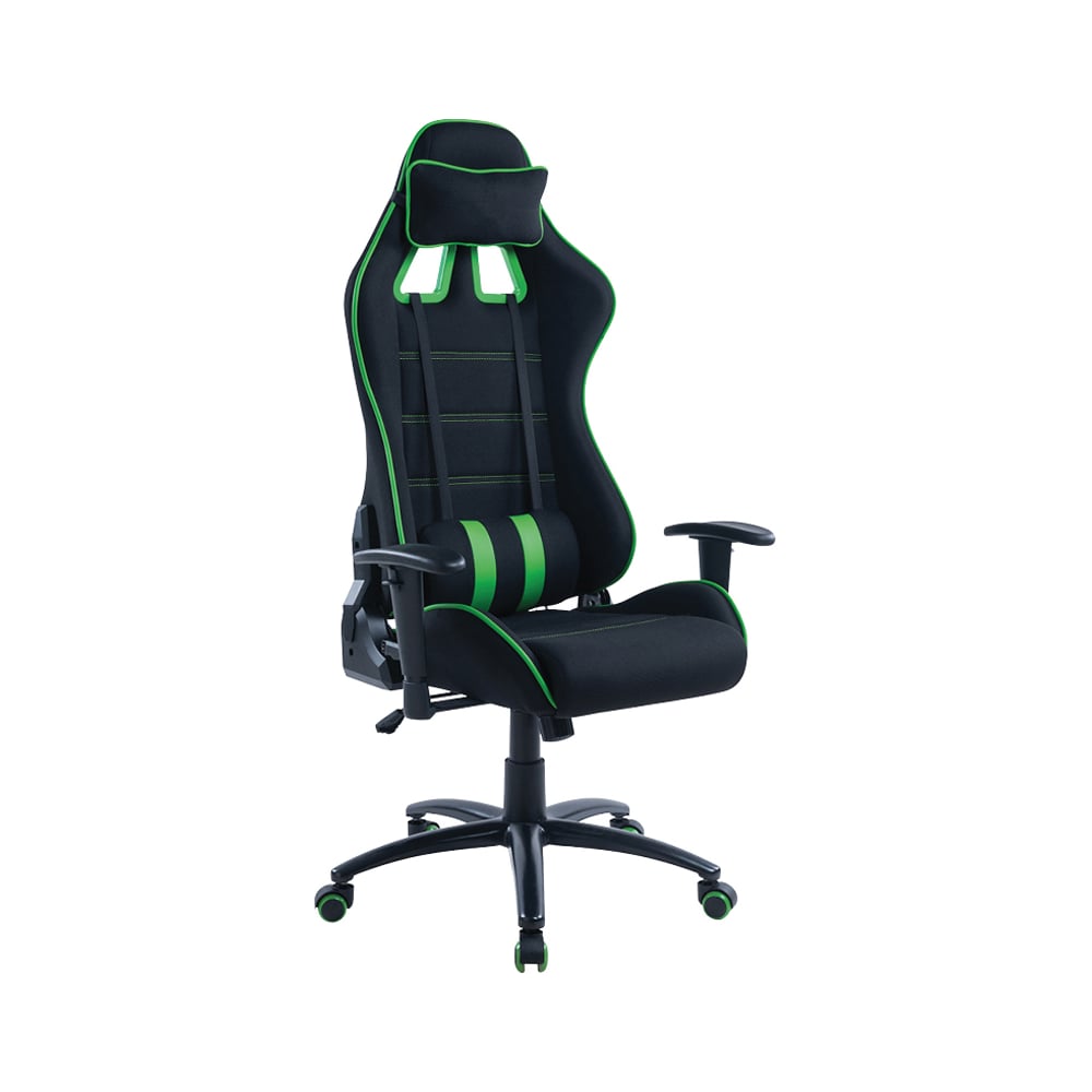 Игровое кресло Helmi HL-G08 Target ткань черная/зеленая, 2 подушки ...