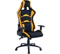 Игровое кресло Helmi HL-G07 Pointer ткань черная/желтая, 2 подушки 306178