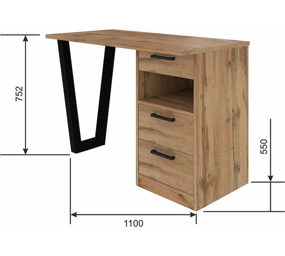 Письменный стол Desk Question лофт DQ 1100*550 Work Loft дуб табачный 10129