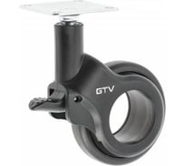 Мебельное колесо GTV STRADA d-60мм, черное, со стопором KM-STRADA-60MM-ZH-20