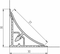 Алюминиевый вогнутый плинтус GTV L-3.0, серебро 13171