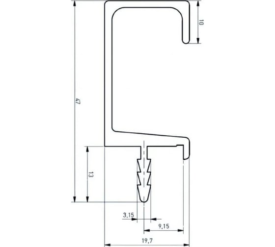 Врезная ручка GTV FIRM C L-3,5 м, белый PA-FIRM-C3500-10