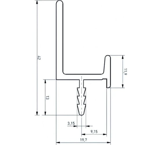 Врезная ручка GTV FIRM L L-3,5 м, белый PA-FIRM-L3500-10