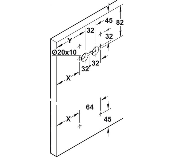 Комплект для двух дверей Hafele Sld.F-Li41 50A нижний профиль 402.54.002