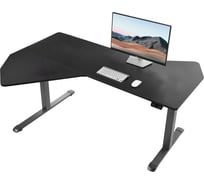 Стол компьютерный с электроприводом Eureka Fan shaped, 178x117, черный ERK-EDI-FS-MSW