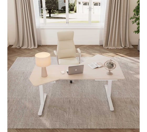Стол компьютерный Eureka с электроприводом 178x117 Fan shaped, клен ERK-EDI-FS-MW