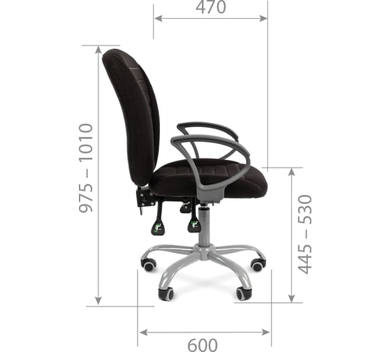 Компьютерное кресло CHAIRMAN 9801 Эрго 10-356 черный 00-07015597