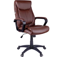 Кресло руководителя Helmi HL-E02 Income, экокожа коричневая 274816