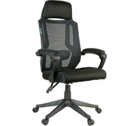 Кресло руководителя Helmi HL-E32 Ergo LUX, регулируемый подлокотник, подголовник и поясничный упор, ткань черная 284606