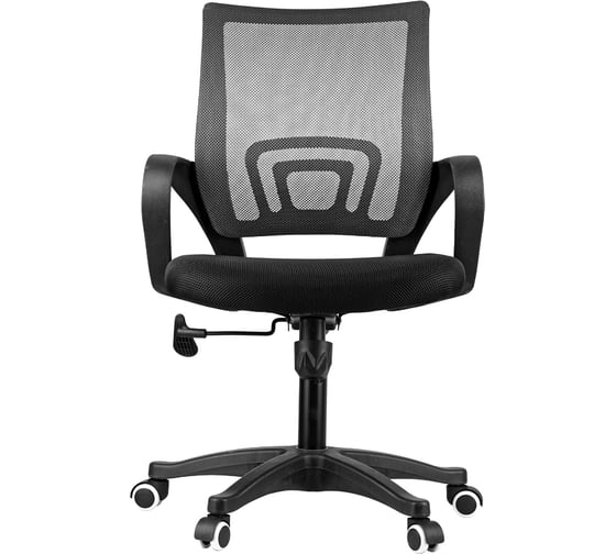 Кресло оператора OfficeSpace SP-M96, ткань, спинка сетка черная/сиденье TW черная 278594