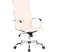Кресло руководителя Helmi HL-E17 Slim экокожа бежевая, хром 311361