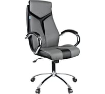 Кресло руководителя Helmi HL-E01 Inari экокожа черная/серая, хром 274813