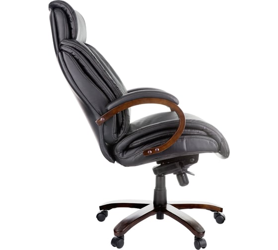 Кресло руководителя Helmi HL-W01 Invincible кожа черная, мультиблок, дерево 282344
