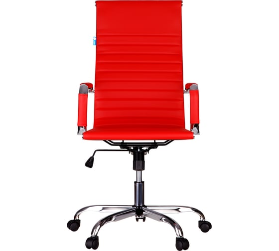 Кресло руководителя Helmi HL-E17 Slim экокожа красная, хром 311362