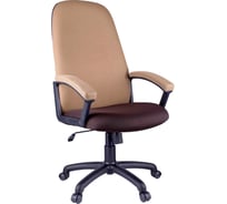 Кресло руководителя Helmi HL-E79 Elegant, ткань TW коричневая/бежевая 277899
