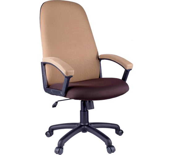 Кресло руководителя Helmi HL-E79 Elegant, ткань TW коричневая/бежевая 277899 1