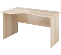 Стол Монолит Канцлер криволинейный левый (1380x800/650x750) Бук артизан перламутровый39 КЦ04.39