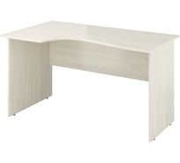 Стол Монолит Канцлер криволинейный левый (1380x800/650x750) Скандинавское дерево белое38 КЦ04.38