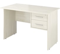 Стол Монолит Канцлер однотумбовый 2 ящика с замком (1180x650x750) Скандинавское дерево белое38 КЦ06.38