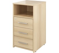 Тумба Монолит Канцлер приставная с нишей, 3 ящика с замком (404x446x750) Акация лорка31 КЦ10.31