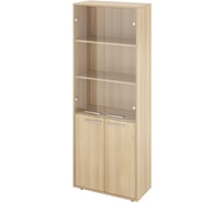 Шкаф Монолит Канцлер закрытый со стеклом (700x338x1845) (КЦ14+КЦ17_2+КЦ40_2+ДБ48_2) Акация лорка31 КЦ28.31