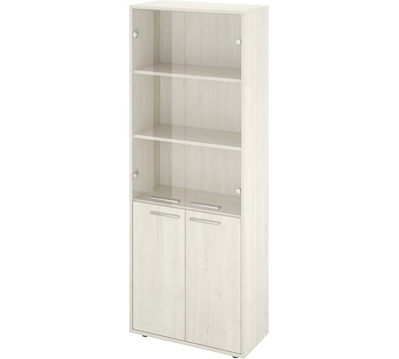 Шкаф закрытый со стеклом Монолит 700x338x1845 (КЦ14+КЦ17_2+КЦ40_2+ДБ48_2) КЦ28.38