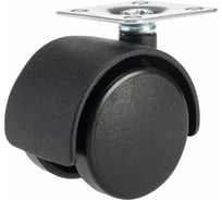 Колеса (ролики) для мебели ОФИСМАГ пластиковые, d35 мм, КОМПЛЕКТ 4 шт, черные, в пакете, WBZ, 533090