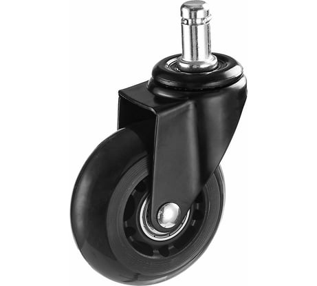 Колеса (ролики) для кресла мягкие BRABIX резиновые, d64 мм, КОМПЛЕКТ 5 шт, шток d11 мм, в коробе, 533087