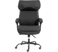 Кресло TetChair Chief metalBL кож/зам/ткань, черный/черный стеганный/черный 25019