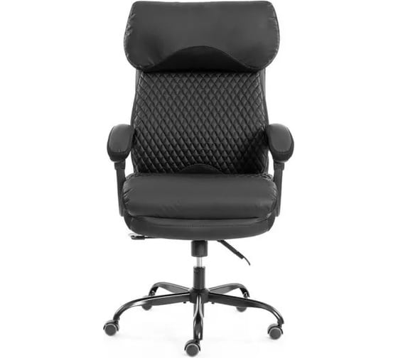 Кресло TetChair Chief metalBL кож/зам/ткань, черный/черный стеганный/черный 25019 1