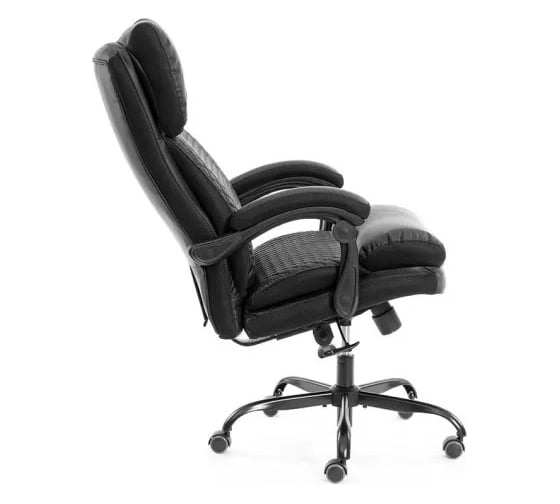 Кресло TetChair Chief metalBL кож/зам/ткань, черный/черный стеганный/черный 25019