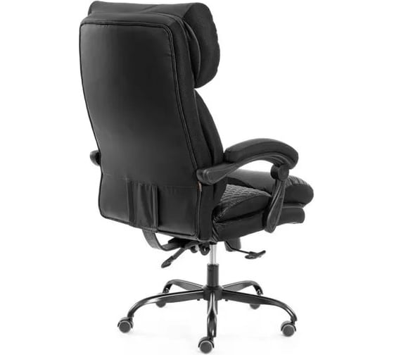 Кресло TetChair Chief metalBL кож/зам/ткань, черный/черный стеганный/черный 25019