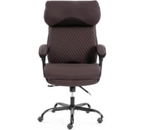 Кресло TetChair Chief metalBL кож/зам/ткань, коричневый/коричневый стеганный 25018