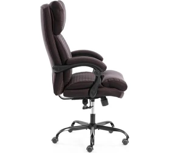 Кресло TetChair Chief metalBL кож/зам/ткань, коричневый/коричневый стеганный 25018