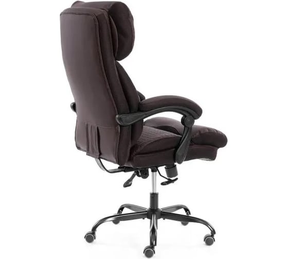 Кресло TetChair Chief metalBL кож/зам/ткань, коричневый/коричневый стеганный 25018