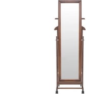 Костюмная вешалка Мебелик В 24Н с зеркалом на колесах средне-коричневый 875