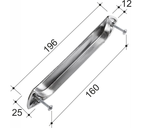 Ручка скоба ОФК 727-160 АL комплект из 4 штук, хром Tr-00001250