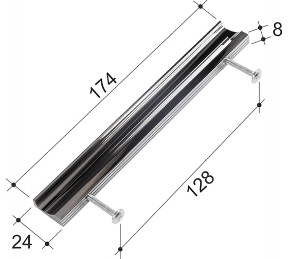 Ручка скоба ОФК 531-128 комплект из 10 штук, хром Tr-00001246