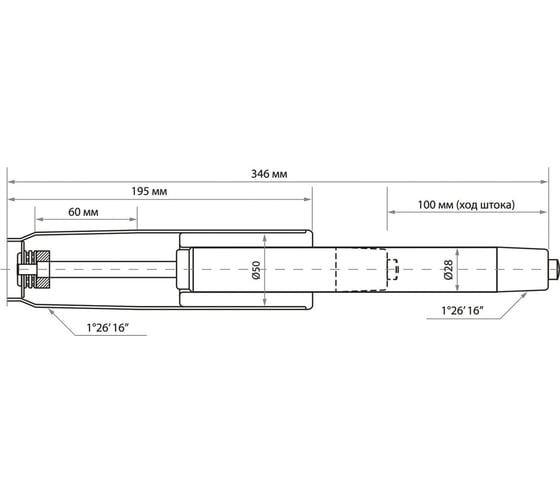 Газлифт BRABIX A-100 короткий, белый, В КОРОБЕ, в открытом виде 346 мм., d50 мм., класс 2 533079