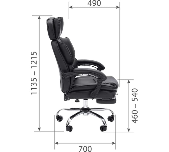 Офисное кресло CHAIRMAN CH644 экокожа, черный 00-07162325