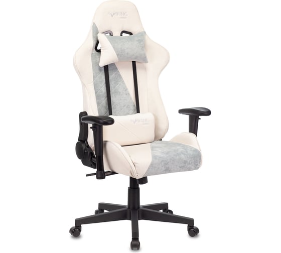 Игровое компьютерное кресло ZOMBIE VIKING X FABRIC белый/серо-голубой ткань VIKING X BLUE