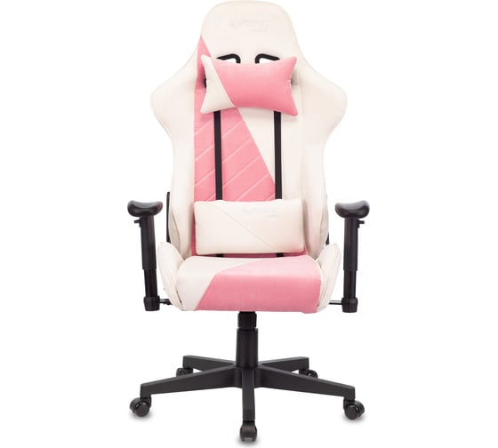 Игровое компьютерное кресло ZOMBIE VIKING X FABRIC белый/розовый ткань VIKING X PINK
