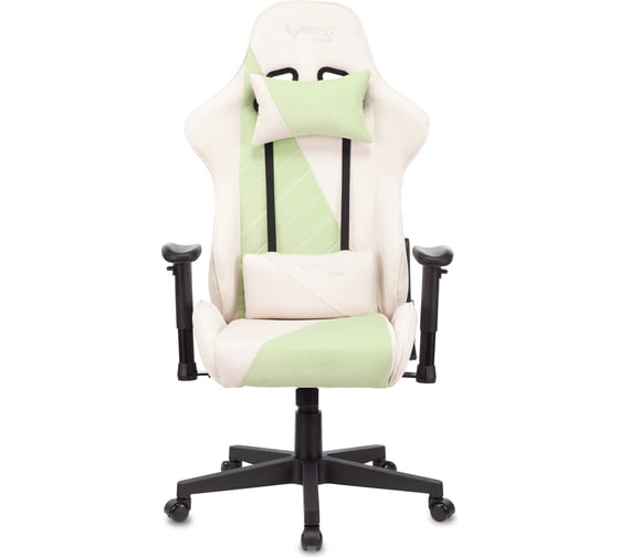 Игровое компьютерное кресло ZOMBIE VIKING X FABRIC белый/зеленый ткань VIKING X GREEN