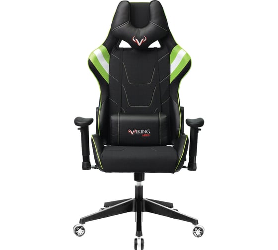 Игровое компьютерное кресло ZOMBIE VIKING 4 черный/салатовый экокожа/ткань VIKING 4 SD