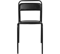 Стул для посетителей ОФИСМАГ черный каркас, кож.зам черный, СМ 7/7-02 К-01 530259