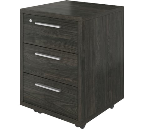 Тумба Монолит Дублин выкатная (3 ящика с замком) (450x450x600) (ДБ17_1+ДБ17_2) Дерево карбон12 ДБ17.С12