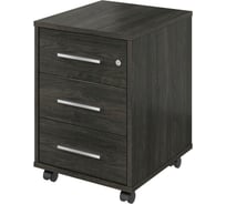 Тумба Монолит Канцлер выкатная 3 ящика с замком (406x446x570) Дерево карбон12 КЦ09.12