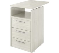 Тумба Монолит Дублин приставная (3 ящика с полкой и замком) (450x700x750) (ДБ12_1+ДБ17_2+ДБ15) Скандинавское дерево белое38 ДБ37.С38