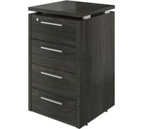 Тумба Монолит Дублин приставная (4 ящика с замком) (450x450x750) (ДБ13_1+ДБ13_2+ДБ14) Дерево карбон12 ДБ44.С12